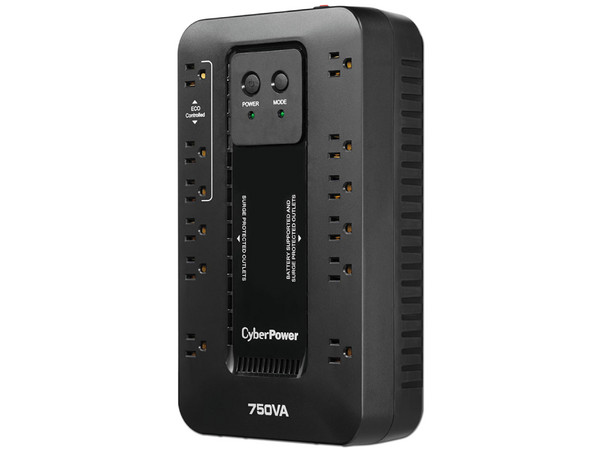 NoBreak CyberPower Basic de 750 VA (450 W) con 12 contactos Nema 5-15R.