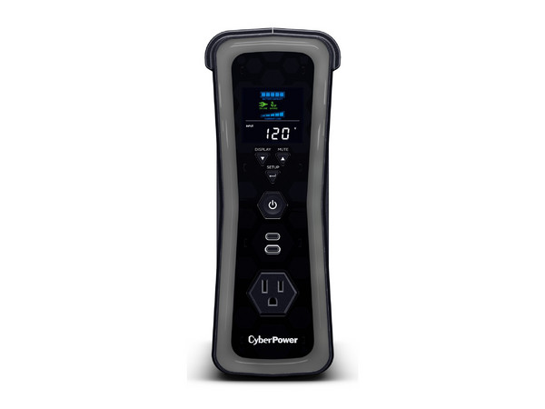 UPS NoBreak Gamer CyberPower GX150C2 de 1500VA/1000W con 13 contactos NEMA 5-15R, 2 USB Tipo C, voltaje de entrada 120V, RGB. Color Negro.