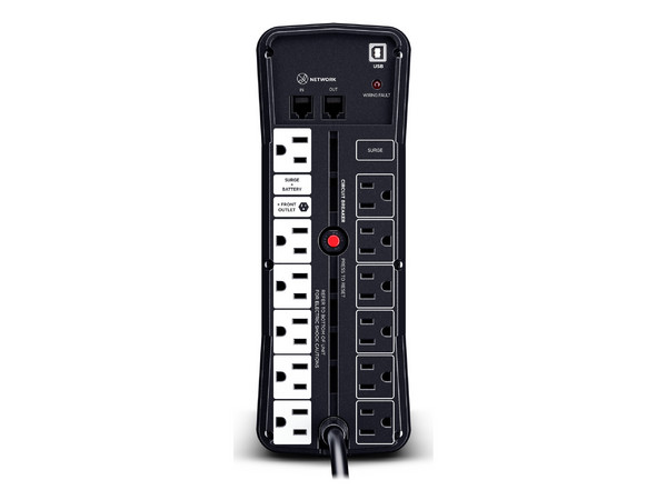 UPS NoBreak Gamer CyberPower GX150C2 de 1500VA/1000W con 13 contactos NEMA 5-15R, 2 USB Tipo C, voltaje de entrada 120V, RGB. Color Negro.