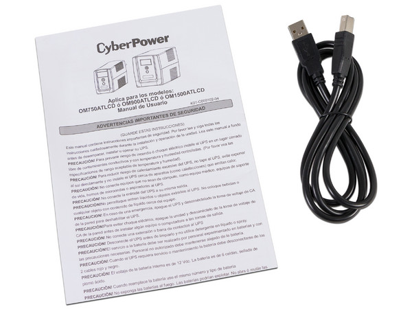 UPS CyberPower OM900ATLCD de 900VA(420W), 6 contactos NEMA 5-15R, 120V. 2 años de garantía (1 año en batería). (Caja abierta)