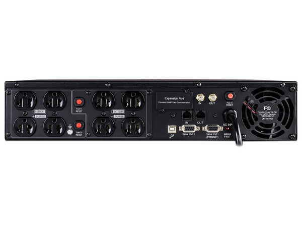 No-Break UPS Cyberpower OR1500LCDRT2U, 1500 VA con 8 contactos NEMA 5-15R, Rack 2U, Color Negro.