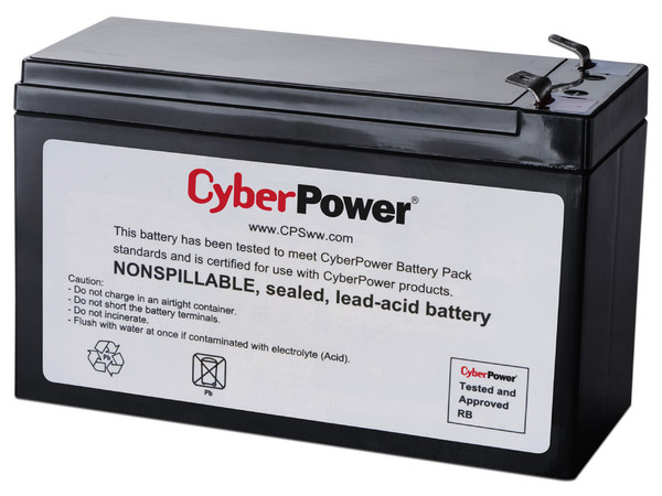 Batería de Reemplazo CyberPower para UPS de 84VAh, 12VDC.