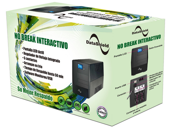 UPS DataShield KS800 Pro de 800 VA (480 W) con 6 contactos (4 Respaldos).
