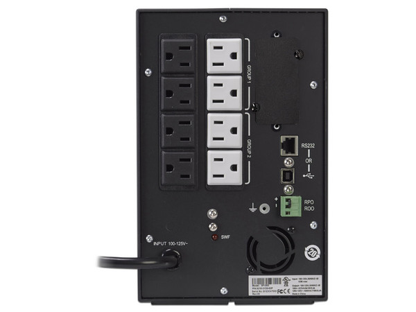 Back-UPS EATON 5P1000 de 1000 VA (770 Watts) con 8 contactos NEMA 5-15R. Color negro.