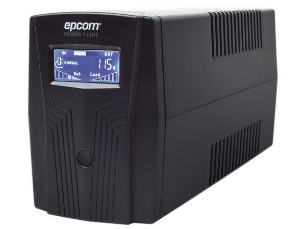 UPS Epcom EPU600LCD de 600VA/360W con pantalla LCD y regulación automática de voltaje (AVR), 4 contactos tipo NEMA 5-15R.