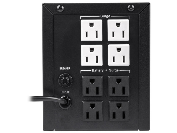 No-Break Energizer ERENUPS15VA, 1500VA (900 Watts) con 8 contactos NEMA 5-15R, 120V. Color Negro.