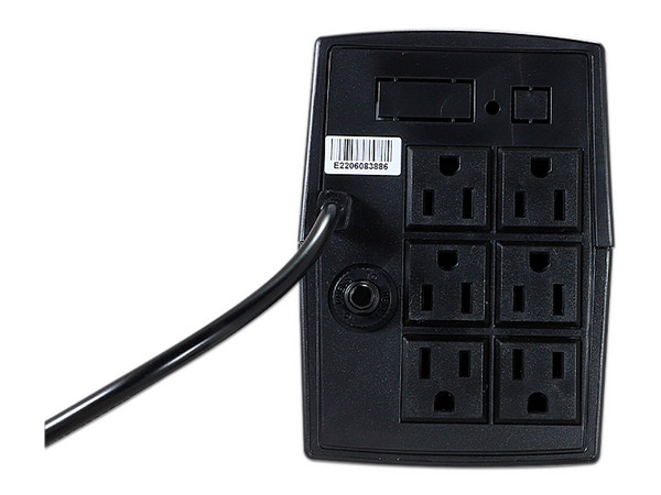 No Break Enson ENS-EA260 de 600VA/360W, 6 Contactos, Color Negro.
