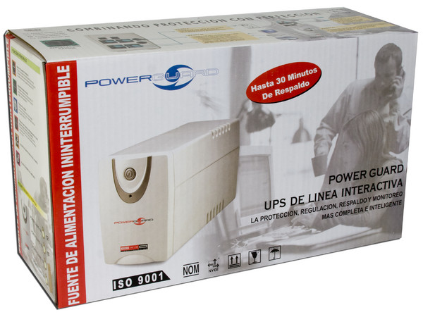 UPS Power Guard, 4 Contactos, Protección para Línea Telefónica, 750VA / 450W.
