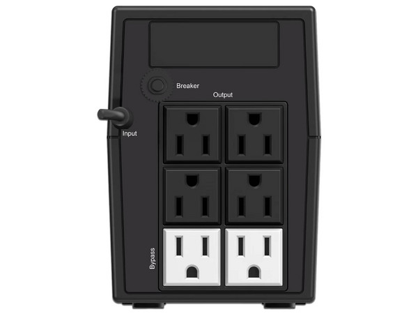 No Break Hikvision DS-UPS1000-R/X de 1000VA (600W), 6 Contactos NEMA 5-15R. Color Negro.