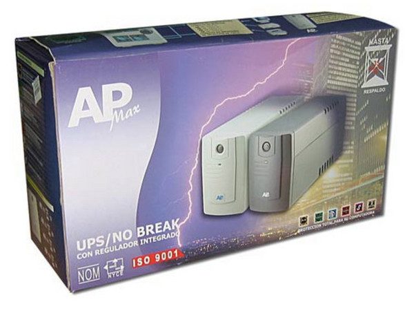 UPS APMax 650 VA, 4 Contactos Protección para Línea Telefónica, hasta 35 minutos de respaldo.