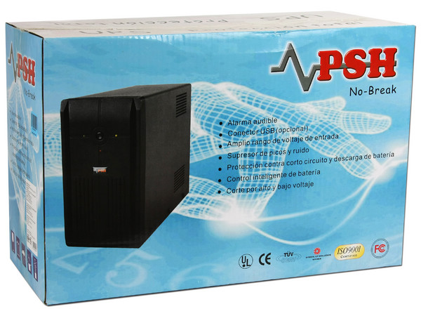 UPS PSH1200, 6 Contactos, Protección para Línea Telefónica, 1200VA/720W.   