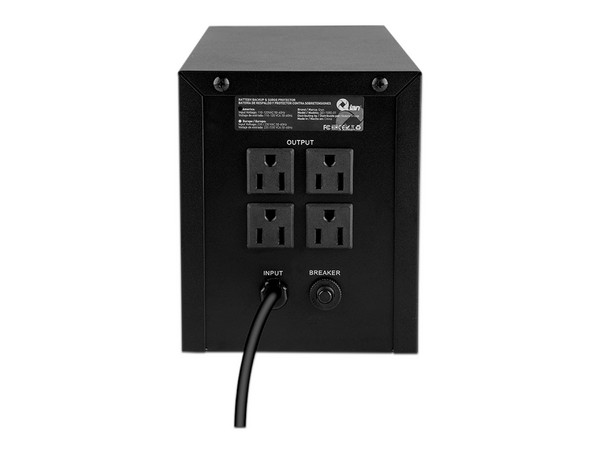 Batería de Respaldo Qian QEI-1000-01, 1000VA (600Watts) con 4 Conexiones NEMA 5-15R.