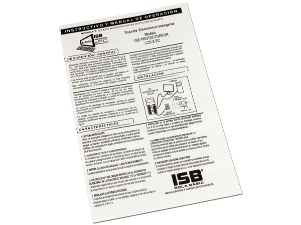 No-Break Sola Basic PROTECTOR LCD450, 450VA/225W con 8 contactos NEMA 5-15R.