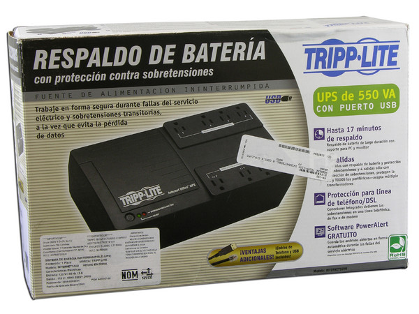 UPS Tripp Lite Internet 550U, 8 Contactos, 550VA, 300Watts. Interfase USB
