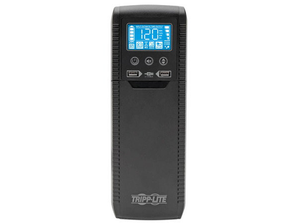 Batería de Respaldo Tripplite ECO1300LCD, 1300VA (720W) con 10 contactos NEMA 5-15P, Pantalla LCD, USB, Incluye Soporte de Pared Inclinable