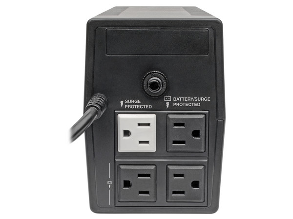 UPS TrippLite VS450T de 450VA (240W), 3 Tomacorrientes UPS, 1 Tomacorriente Supresor, Incluye Supresor de Picos TrippLite con 6 Contactos. Color Negro.