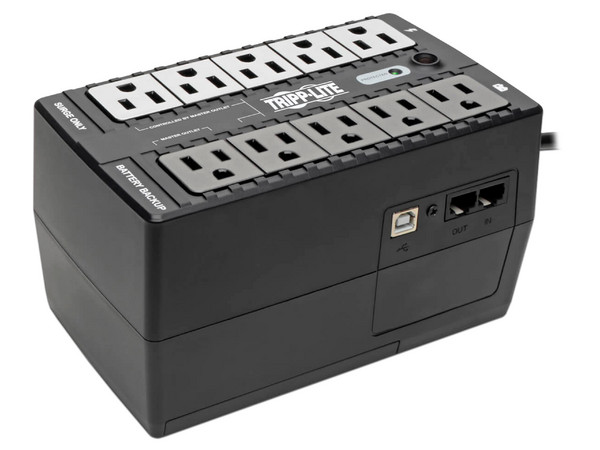 UPS Standby Ahorrador de Energía 120V 550VA 300W Serie ECO con USB y 8 Tomacorrientes.