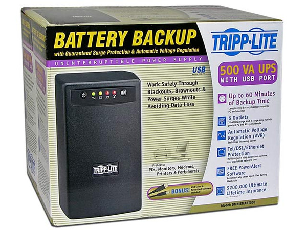 UPS Tripp Lite OMNISMART500 de 300W/500VA, 6 contactos.