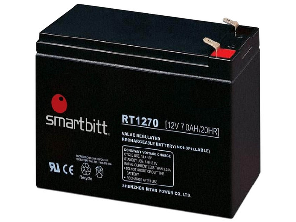 Batería de respaldo Smartbitt SBBA7-12, para No Break, 12V, 7A. Color negro.