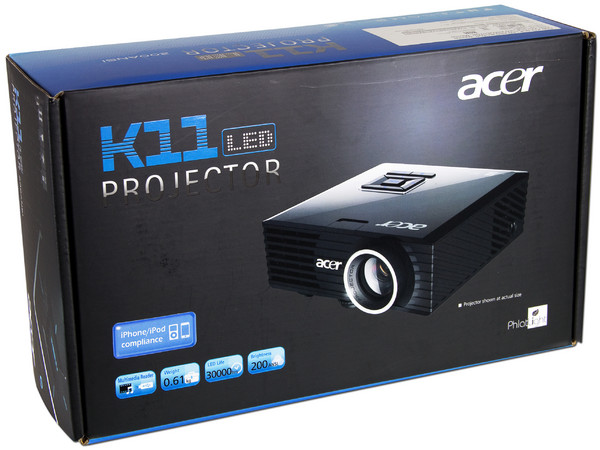 Proyector de Bolsillo Acer K11, LED, Resolución de 800 x 600 y 200 ANSI Lúmenes. 