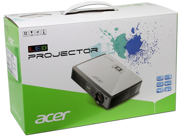Proyector Acer K330 LED, HD Widescreen (1280x800), HDMI, 500 ANSI-Lumens.
Reproduce Videos, MP3s y Fotos desde memorias USB/SD.