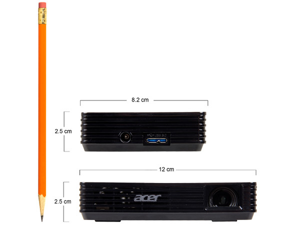 Proyector de Bolsillo Acer C120, LED, Resolución de 854 x 480 y 100 ANSI Lumens, USB 3.0.
