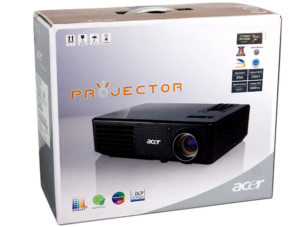 Proyector Acer X1261, Resolución de 1,024 x 768 y 2500 lúmenes. Nvidia 3D Vision Ready