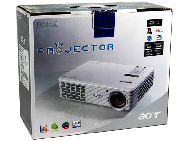 Proyector Acer H5360, Resolución de 1,280 x 720 y 2500 ANSI-Lumens. NVIDIA 3D Vision Ready