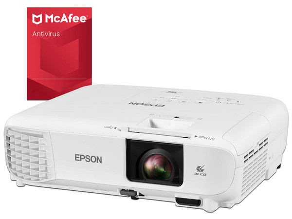 Proyector Epson PowerLite 119W, 
resolución de 1280 x 800 (WXGA), 
Contraste 16,000:1 y 4,000 ANSI-Lumens, 
Incluye Antivirus Mcafee.
