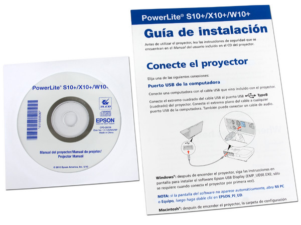 Proyector Epson PowerLite S10+, Resolución de 800 x 600 y 2,600 lúmenes.