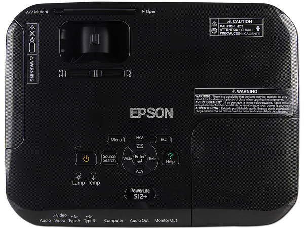  Proyector Epson PowerLite S12+, Resolución de 800 x 600, Contraste 2000:1 y 2,800 ANSI-Lumens.