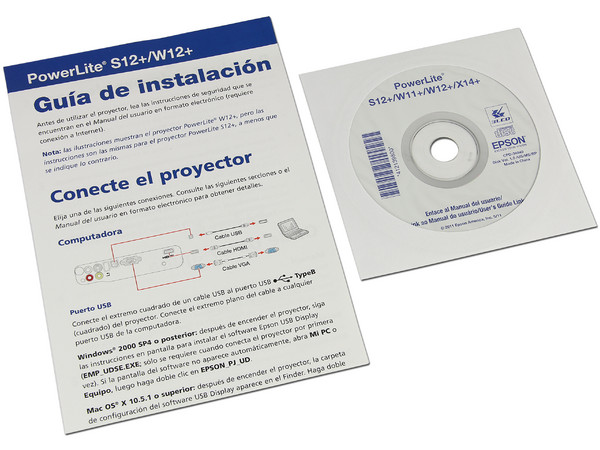  Proyector Epson PowerLite S12+, Resolución de 800 x 600, Contraste 2000:1 y 2,800 ANSI-Lumens.