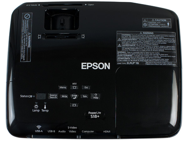 Proyector Epson PowerLite S18+, Resolución de 800 x 600, Contraste 10,000:1 y 3,000 ANSI-Lumens.