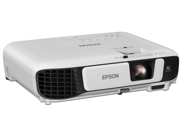 Proyector Inalámbrico Epson PowerLite W52+, resolución de 1280x800, contraste 16000:1 y 4000 ANSI-Lumens. color blanco.