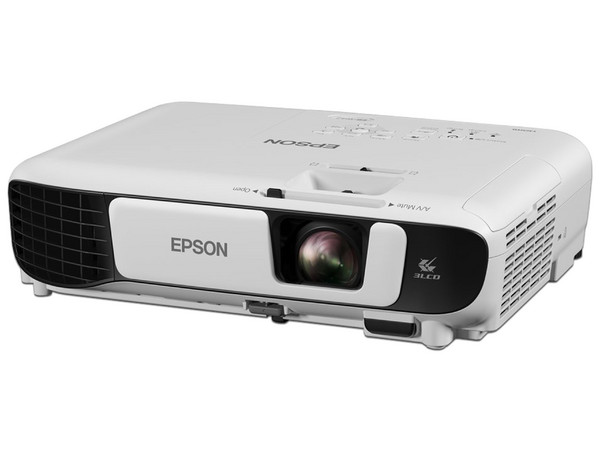 Proyector Inalámbrico Epson PowerLite W52+, resolución de 1280x800, contraste 16000:1 y 4000 ANSI-Lumens. color blanco.