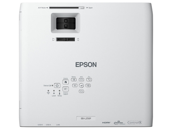 Proyector Epson PowerLite L250F, Resolución de 1366 x 768, Contraste 2,500,00:1 y 4500 ANSI-Lumens.