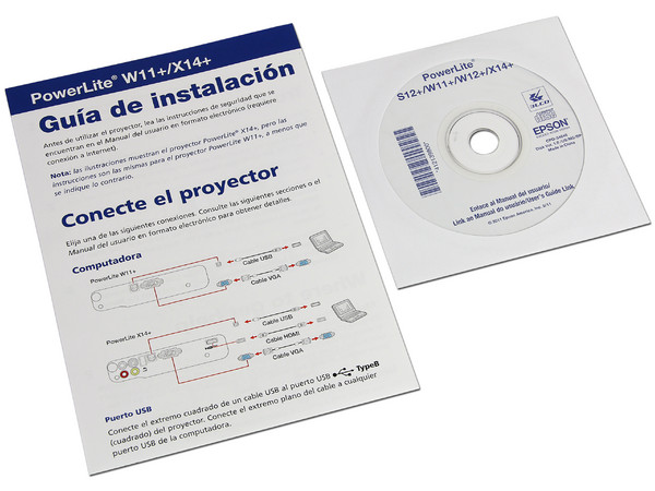 Proyector Epson PowerLite X14+, Resolución de 1024 x 768, Contraste 3000:1 y 3,000 ANSI-Lumens.