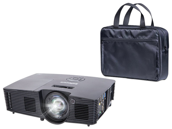 Proyector Infocus IN116XA 3D, resolución de 1024 x 768, Contraste 26,000 y 3,800 ANSI-Lumens. 
Incluye Maletín CA-SOFTCASE-VAL3
