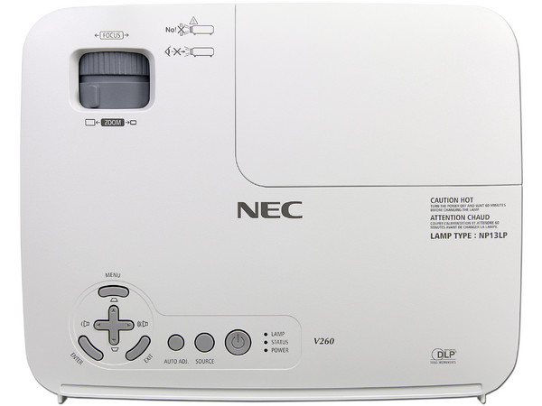 Proyector NEC V260, Resolución de 800 x 600 y 2600 ANSI lúmenes, 3D Ready.
