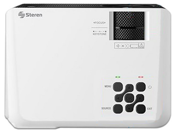 Proyector Steren Pro-300, Resolución de WXGA (1280 x 800), Contraste 2000:1 y 160 ANSI-Lumens, Color Blanco.
