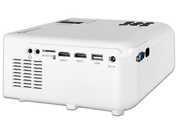 Proyector Steren Pro-300, Resolución de WXGA (1280 x 800), Contraste 2000:1 y 160 ANSI-Lumens, Color Blanco.