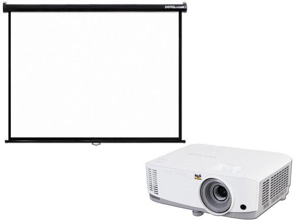 Proyector LED ViewSonic PA503S, Resolución de 800 x 600, Contraste dinámico 22,000:1 y 3,600 ANSI-Lumens.
Incluye Pantalla para proyector de 60