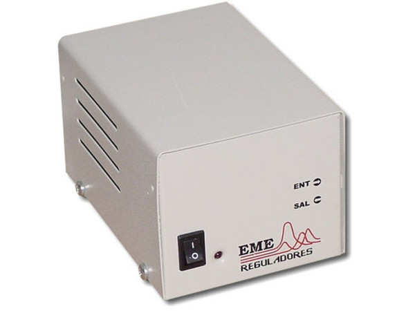 Regulador Slim EME 1000, 1 KVA con 4 contactos y protector de línea telefónica