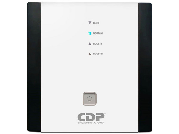 Regulador de voltaje CDP AVR 2408, de 2400VA / 1800W con 8 contactos.