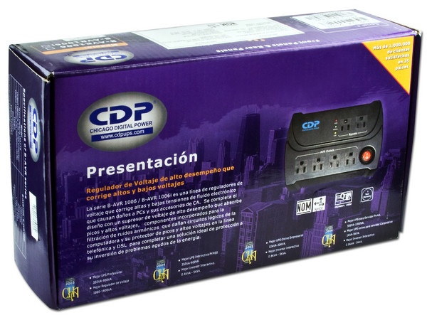 Regulador CDP, 500W, 6 contactos, Color Negro.   