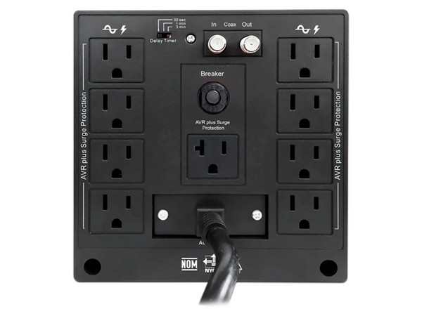 Regulador CDP R-AVR5008 de 5000VA/2500W, 9 Contactos, Color Negro.