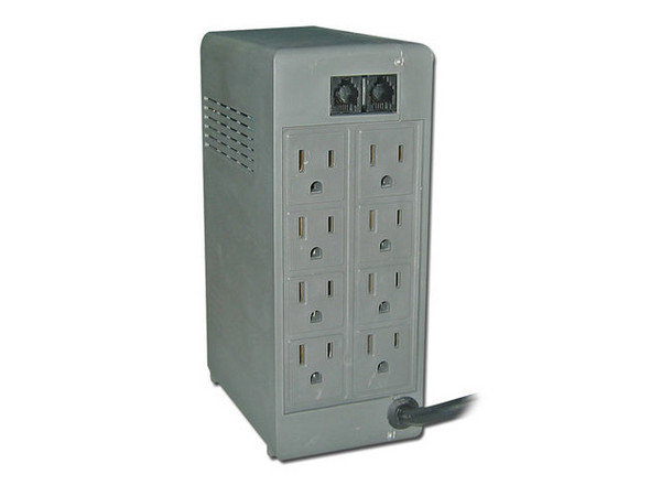 Regulador Complet 1300VA, 8 Contactos + Protección para Teléfono