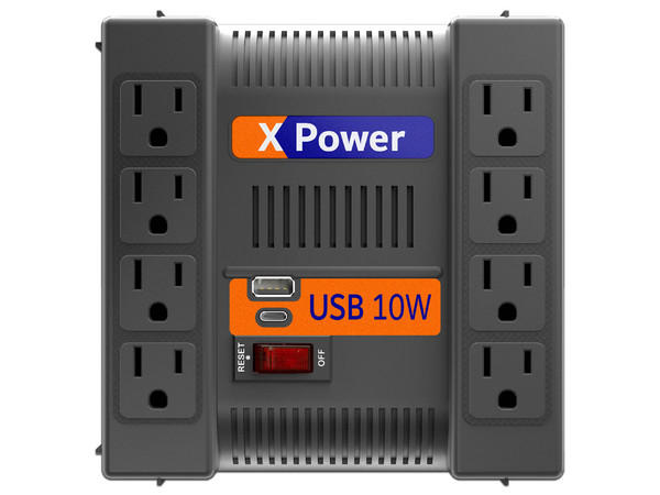 Regulador Complet XPOWER 1300, de 1300VA/650W con 8 contactos, USB tipo A y 1 USB tipo C.
