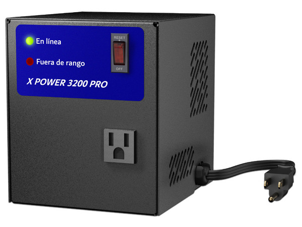 Regulador de Voltaje Complet XPower 3200 Pro ERV-9-007, 3200VA (1600W), 1 Contacto NEMA 5-15R. Color Negro.