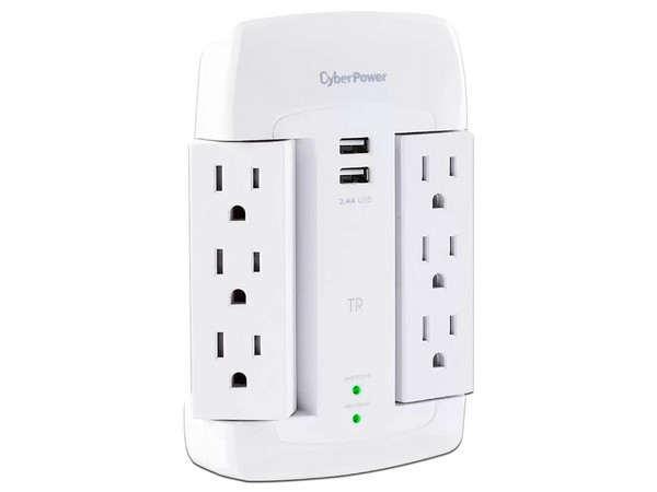 Kit de Multicontactos CyberPower MP1055WWSS, Con Supresor de Picos, Incluye Puerto USB, Paquete de 4 Piezas.